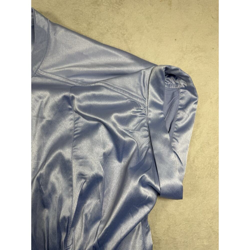 NWT Pilcro Anthropologie Satin Pintuck Button Front Blouse Women’s M Light Blue - Picture 5 of 10
